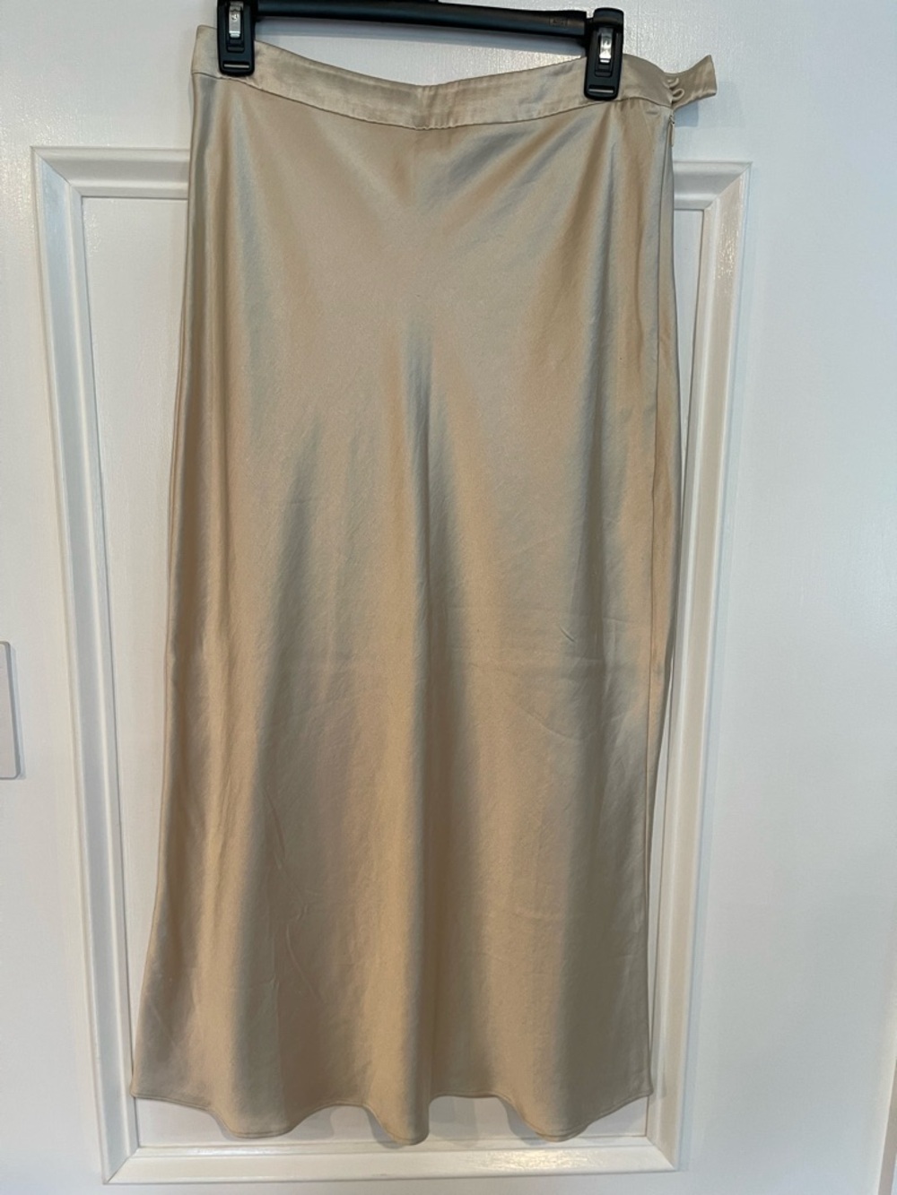 Something Navy Champagne Satin Maxi Skirt